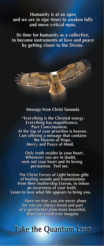 “MAY THE INFINITE ETERNALSOURCE OF LIGHT, LOVE, WISDOM AND TRUTH BE WITH YOU ALWAYS. MANY BLESSINGS AND BE AT PEACE.”